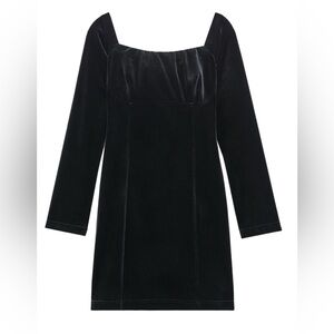BRAND NEW with tags! Zara Elegant Black Velvet Off-shoulder Dress Black XS